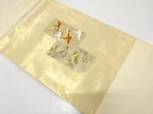 群鶴に松・蔦の葉模様　刺繍　名古屋帯